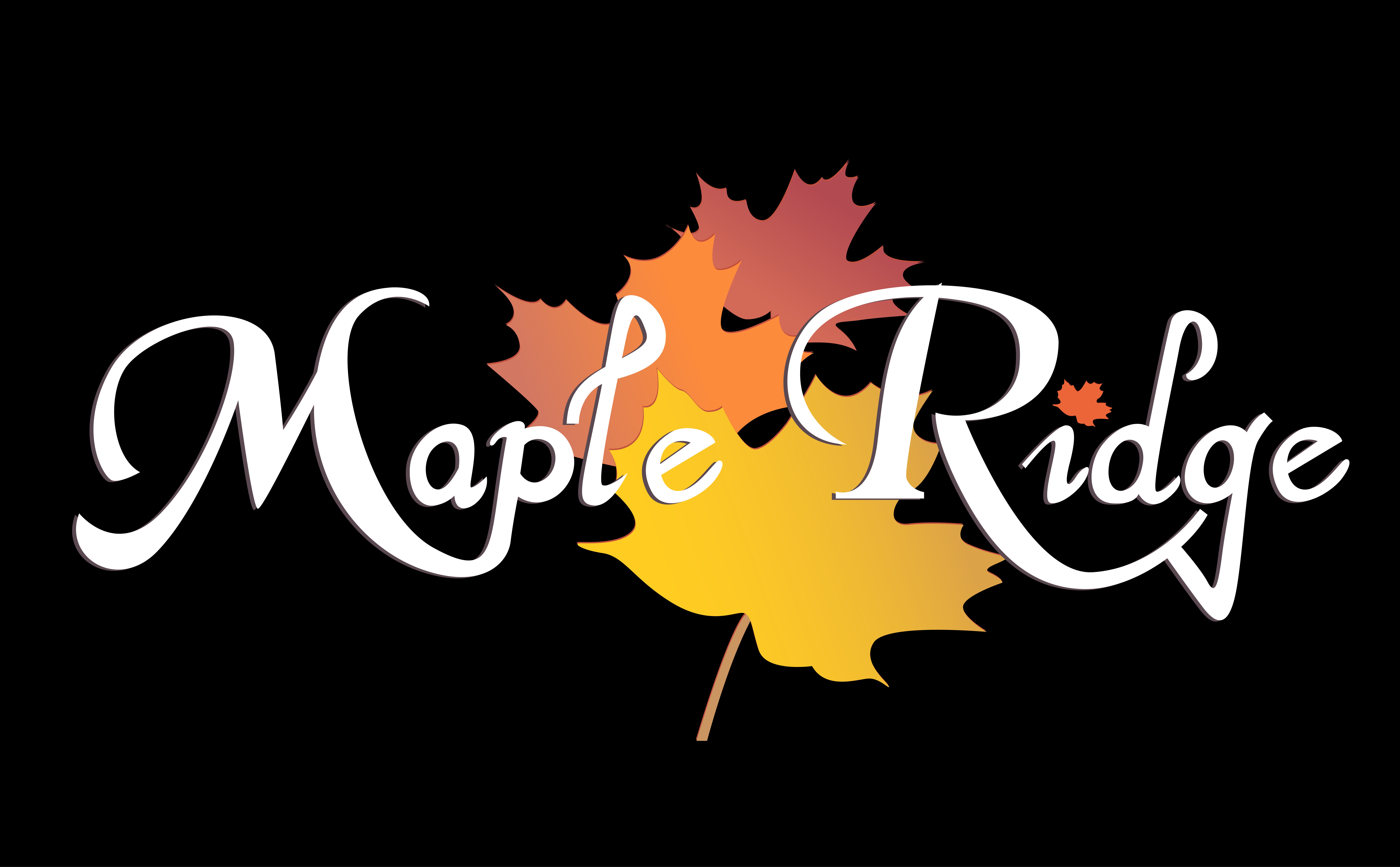 A logo with the text "Maple Ridge" and a stylized maple leaf.